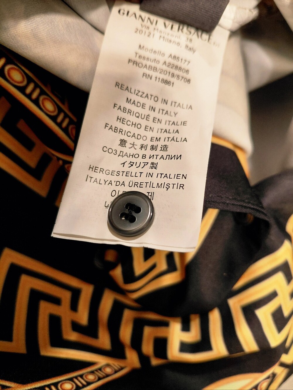 Rare Vintage Gianni Versace Baroque Print Short Sleeve Button-Down Shirt Meduim - Picture 9 of 12